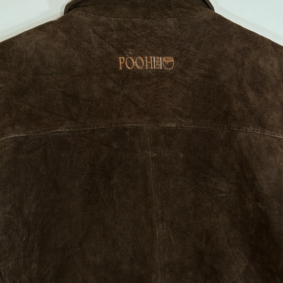Vintage Disney Store Winnie The Pooh Suede Leather Jacket Coat Women's Brown XXL - Picture 13 of 16